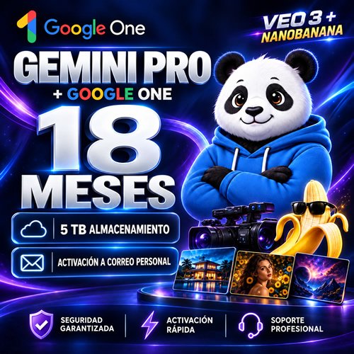 GEMINI PRO + GOOGLE ONE | 18 MESES | 5 TB DE ALMACENAMIENTO | CUENTA COMPLETA