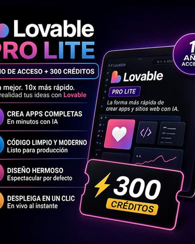 Lovable Pro Lite por 12 Meses