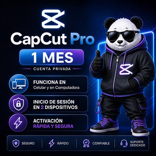 CAPCUT PRO – CUENTA COMPLETA POR 1 MES | 2 DISPOSITIVOS | IOS, ANDROID Y WINDOWS