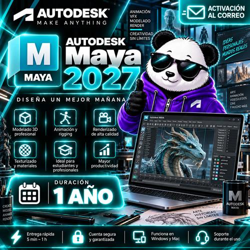 MAYA AUTODESK 2027 POR 12 MESES – SE ACTIVA A TU PROPIO CORREO
